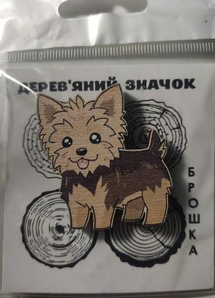 Брошка дерев'яний значок
