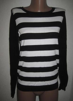Вискозный свитер в полоску с молнией по спине warehouse р-р10