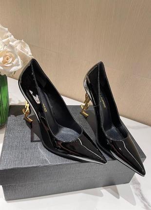 Женские черные туфли в стиле yves saint laurent ив сен лоран лysl opyum pumps1 фото