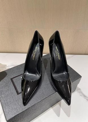 Женские черные туфли в стиле yves saint laurent ив сен лоран лysl opyum pumps7 фото