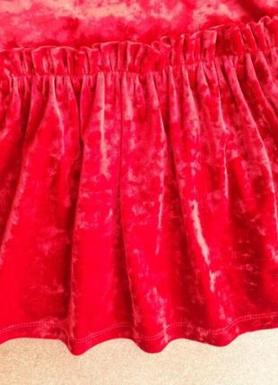 Яскрава червона велюрова сукня на 4 роки tu10 фото