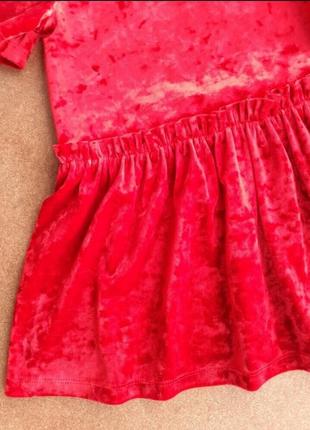 Яскрава червона велюрова сукня на 4 роки tu6 фото