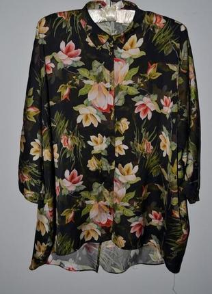 12/м - l красивая легкая фирменная летняя блуза блузка лотосы river island3 фото