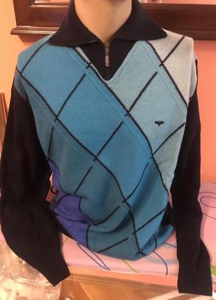 Мужской свитер поло sabri ozel в ромбы хл турция