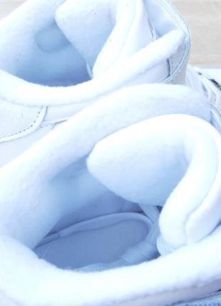 Термо кросівки nike air force mid utility white на флісі8 фото