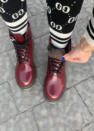 Зимові жіночі черевики dr. martens, женские зимние ботинки доктор мартинс7 фото