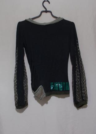 Пуловер дизайнерский тонкий трикотаж вискоза-шелк-шерсть 'pianurastudio' италия 46р2 фото