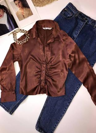 Блузка zara, коричнева, віскозна, блуза, блузка зара, сорочка, рубашка  коричневая — цена 440 грн в каталоге Блузы ✓ Купить женские вещи по  доступной цене на Шафе | Украина #105326605