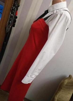 Вовна сукня плаття червоне шерстяное плаття вінтаж сарафан на брителях красное  винтаж3 фото