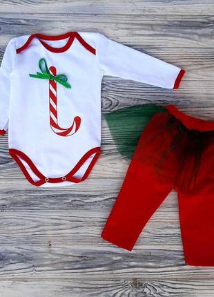 Ноаорічний бодік з спідничкою для дівчинки