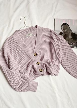 Кардиган, вкорочений, кофта, кроп топ, бузковий, only