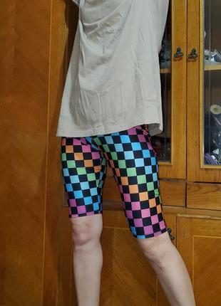 Вінтажні яскраві велосипедки шахматний прінт, шахмати вінтаж