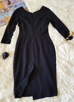 Базовое классическое стрейчевое черное платье миди2 фото