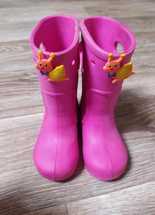 Гумові чоботи для дівчинки, рожеві, розмір 22-23