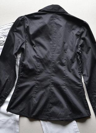 Базовая чёрная рубашка р.xs-s 100% хлопок massimo dutti2 фото