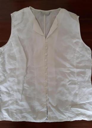 Белая льняная блуза от witteveen! p.-42