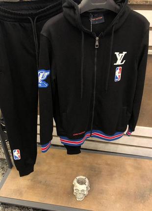 Мужской брендовый спортивный костюм черный