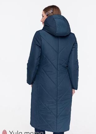 Стильное зимнее пальто для беременных из плотной плащевки двухстороннее6 фото