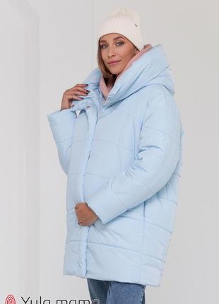 Стильная зимняя куртка для беременных с капюшоном1 фото