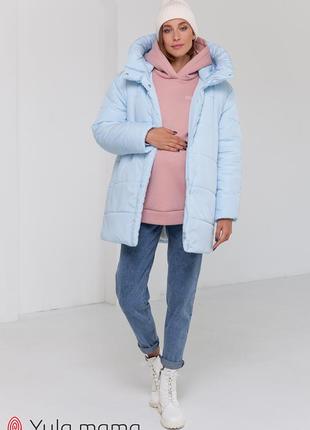 Стильная зимняя куртка для беременных с капюшоном5 фото