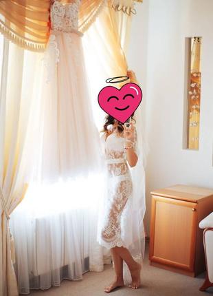 Свадебное платье капучино, пудра4 фото