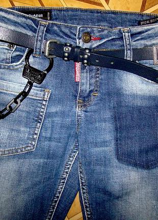 Джинси dsquared2 зі шкіряним ременем і наручниками (р.27)