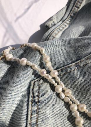 Чокер із справжніх перлин, намисто із перлин, буси із перлинами6 фото