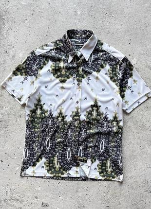 Clockhouse vintage short sleeve printed shirt сорочка на короткий рукав