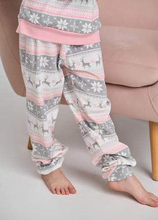 Тепла піжама з штанами на дівчинку інтерлок 3-4, 5-6, 7-86 фото