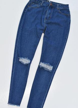 Boohoo blue  стильні джинси мом4 фото