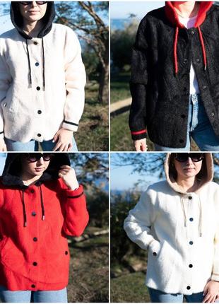 Зимняя женская кофта на кнопках из альпаки норма\подросток