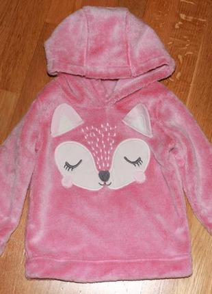 Тепленькая меховая кофта george 1-1,5 года рост 80-86 см