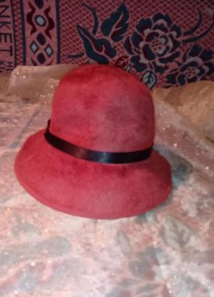 Шляпа з ангори тепла бордо