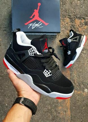 Кросівки nike air jordan 4 black red