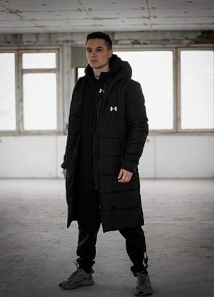 Чоловіча зимова тепла куртка зимний удлиненный пуховик3 фото