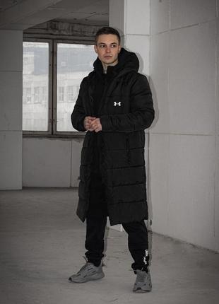 Чоловіча зимова тепла куртка зимний удлиненный пуховик2 фото