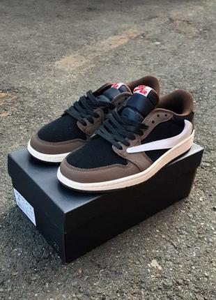 Кросівки nike air jordan 1 low × travis scott black brown10 фото