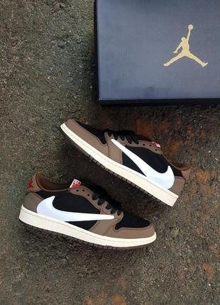 Кросівки nike air jordan 1 low × travis scott black brown9 фото