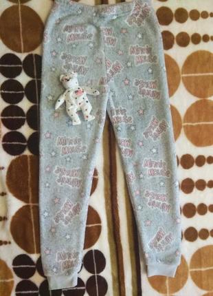 Пижамные флисовые плюшевые штаны primark 7-8 лет в идеале1 фото