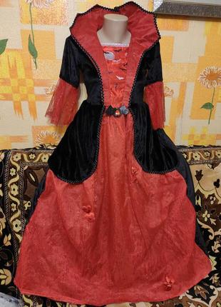 Карнавальна  сукня відьми, чаклунки, леді вамп на хеллоуїн на 11-12років