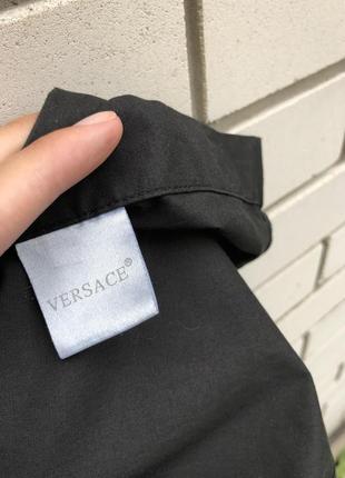 Чорна вінтажна сорочка з вишивкою,унісекс versace4 фото