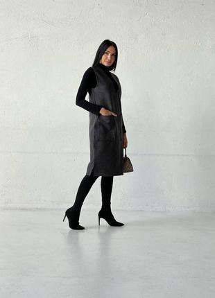 Жіночий шерстяний сарафан теплий на зиму чорний сірий бордовий міді