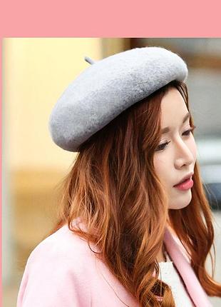 Модный берет марки angel из шерсти на 55-59 размер головы