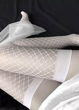 Чулки капрон копрон капроновые копроновые сетчатые сетка в крупную большую большая крупная белые винтаж винтажные прозрачные