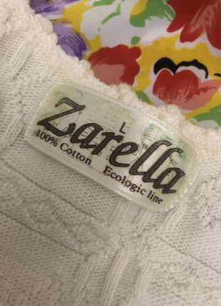 Винтаж,блуза ажур,жаккард,кружево,zarella,100%cotton,ecologic line,8 фото
