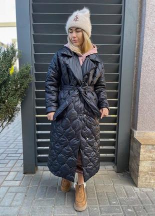 Зимнее пальто на силиконе зимове пальто на силиконі