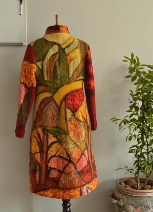 Богемний стиль! дизайнерське валянный пальто "затишна  осінь"10 фото