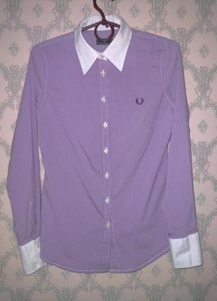 Жіноча фіолетова класична сорочка на довгий рукав fred perry