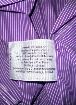 Жіноча фіолетова класична сорочка на довгий рукав fred perry7 фото