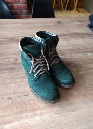 Зимние ботинки зеленые2 фото